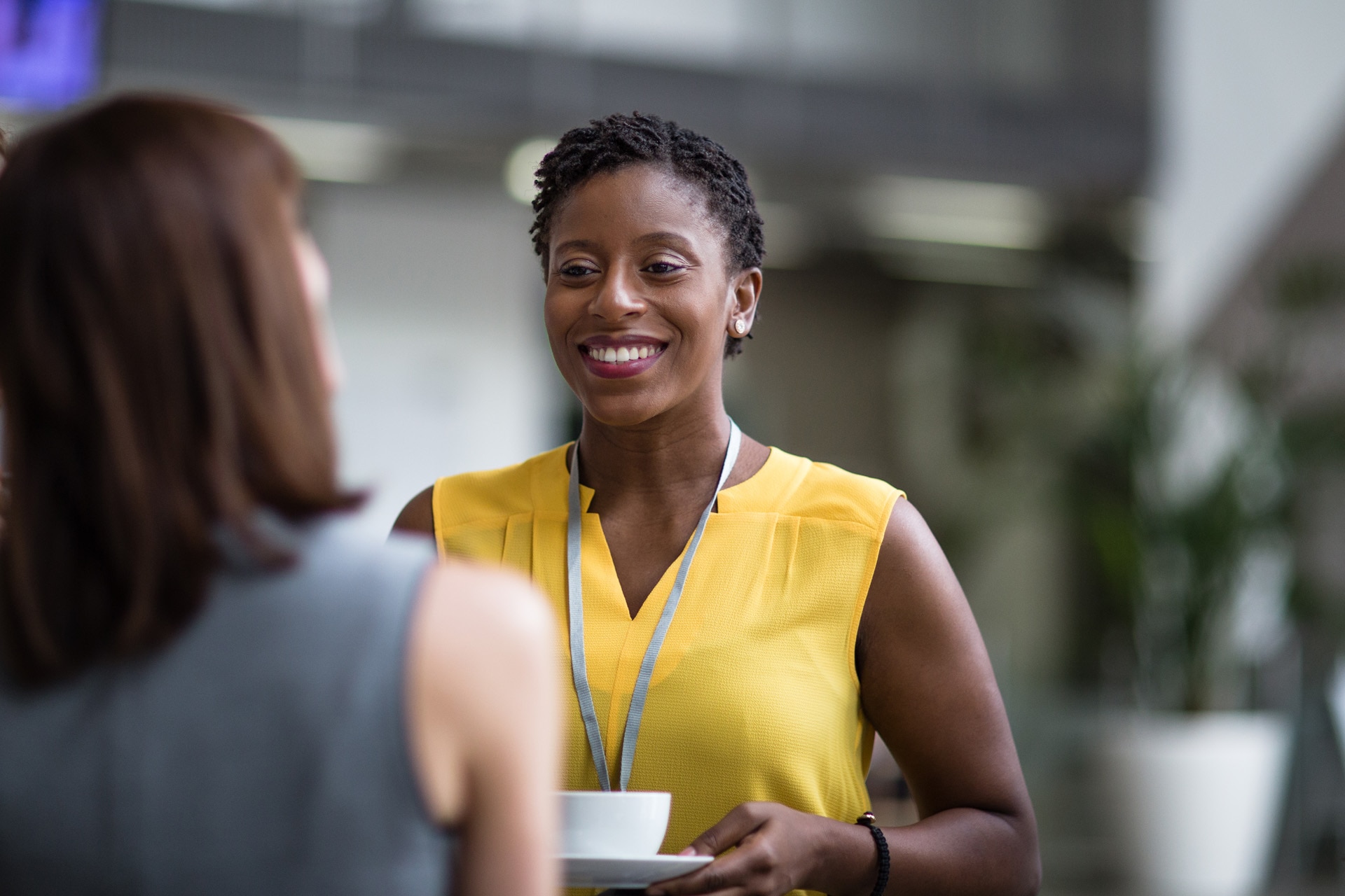 Female business executives meeting at a networking event