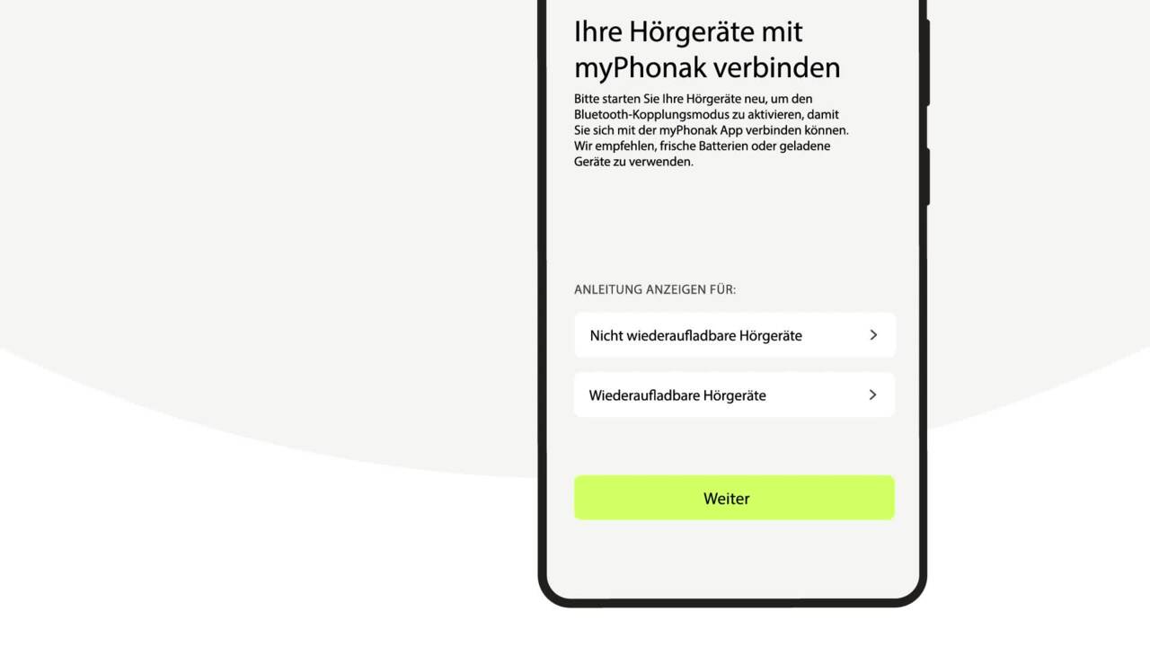 Die myPhonak App auf dem iPhone mit nicht wiederaufladbaren Hörsystemen koppeln 