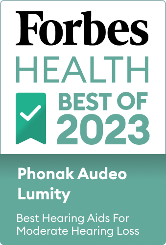 Forbes Badge for Best Hearing Aids for Moderate Hearing Loss 2023