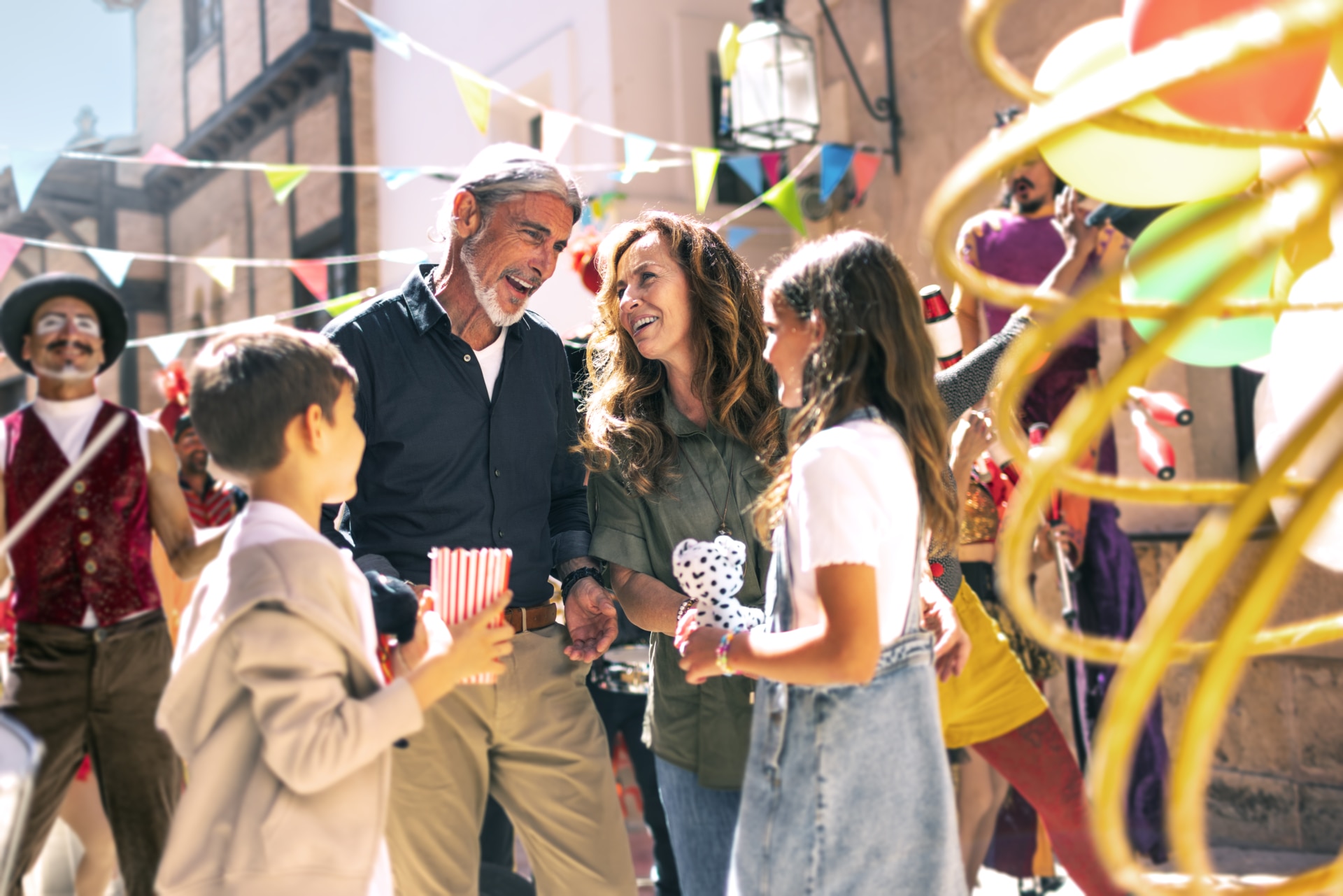 Family at a carnival