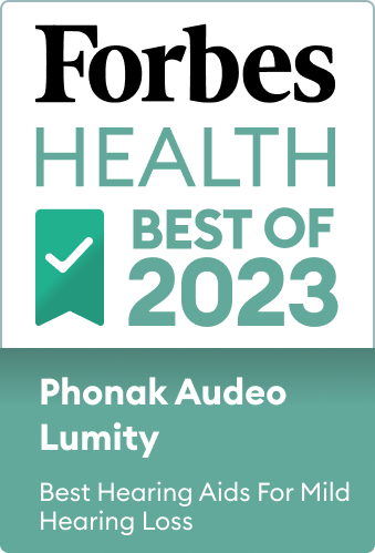 Forbes-badge voor Best Hearing Aids for Mild Hearing Loss 2023