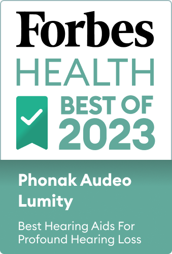 Forbes Badge for Best Hearing Aids for Profound Hearing Loss 2023