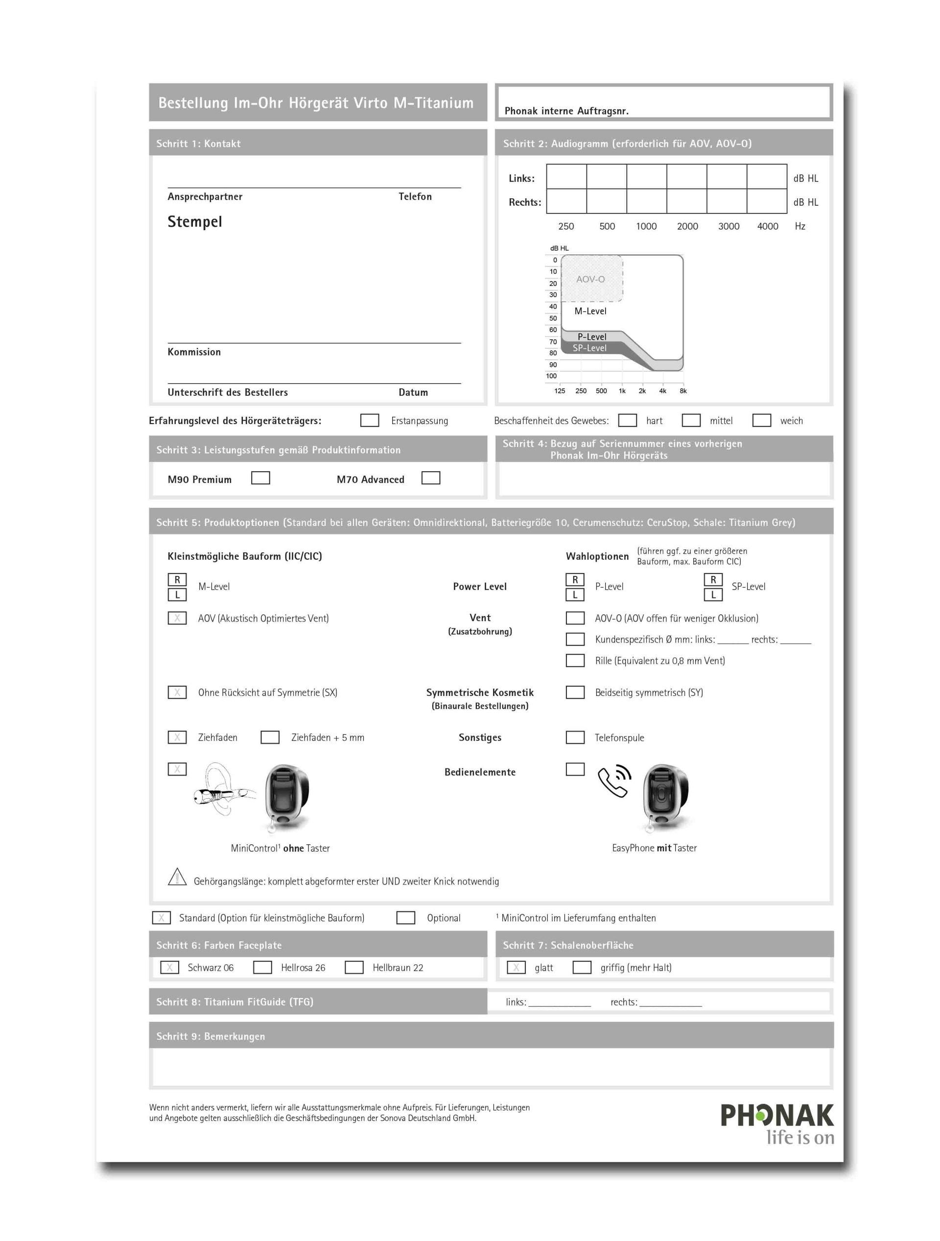 Bestellformular Virto M Titanium Januar 2020