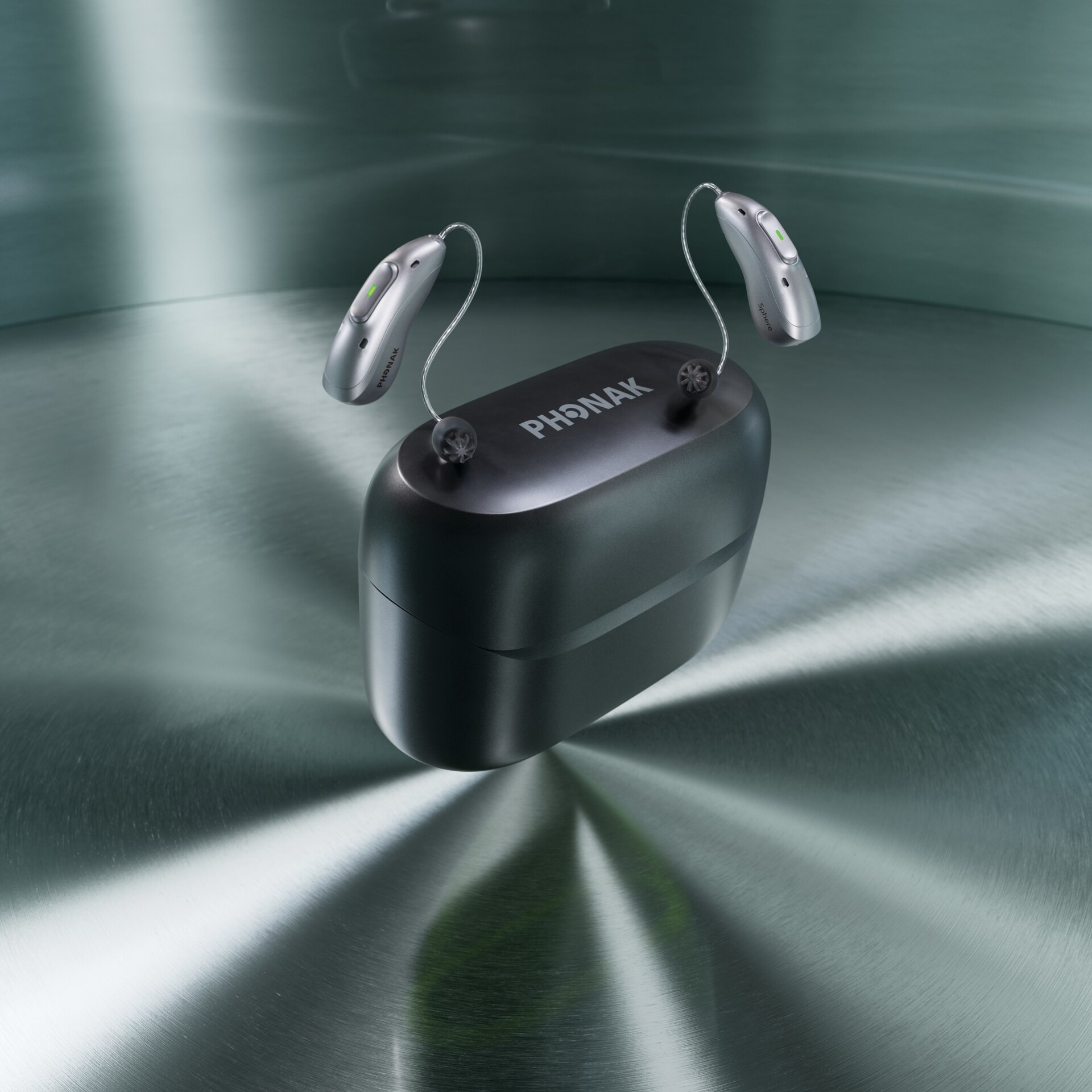 Phonak hearing aid charger case Charger Go with Audéo™ EON hearing aids