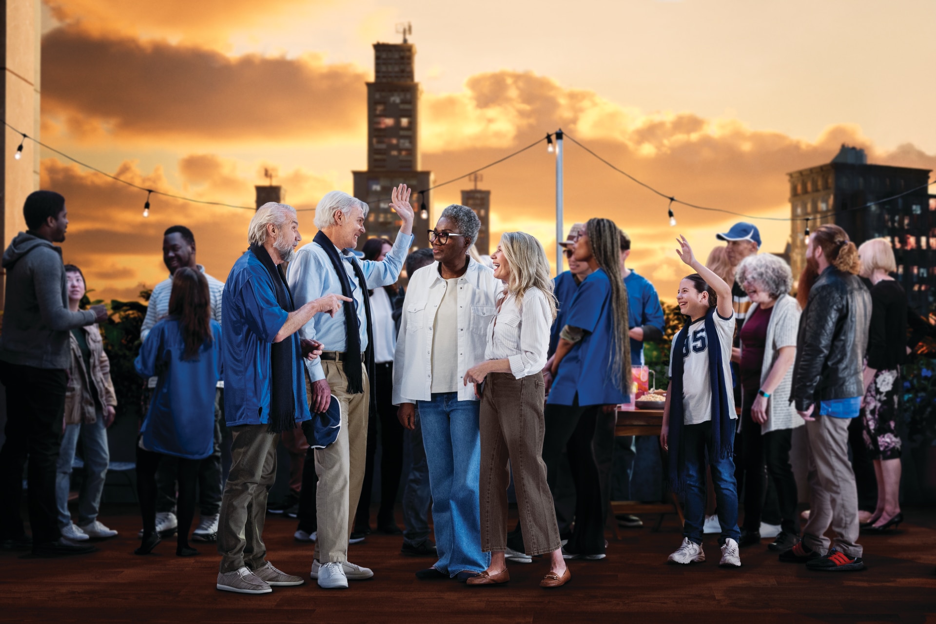 Groupe de personnes faisant la fête
