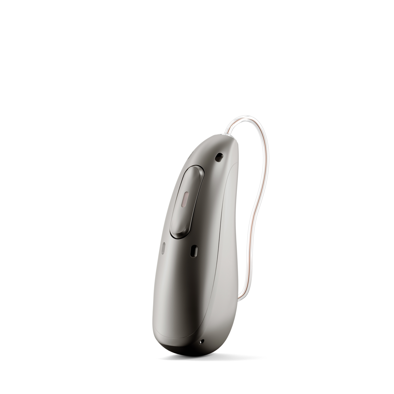 Three types of Phonak hearing aids: behind-the-ear, receiver-in-the-canal and in-the-ear.