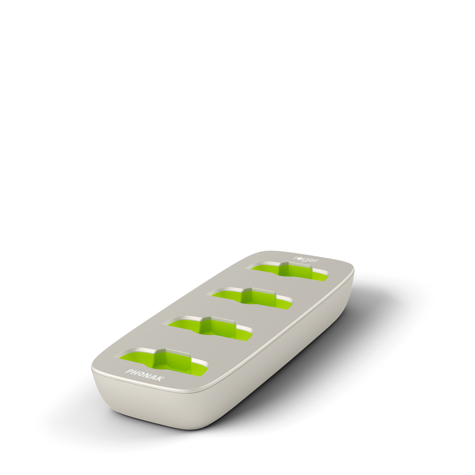 Phonak Roger Charging Rack with four charging slots.