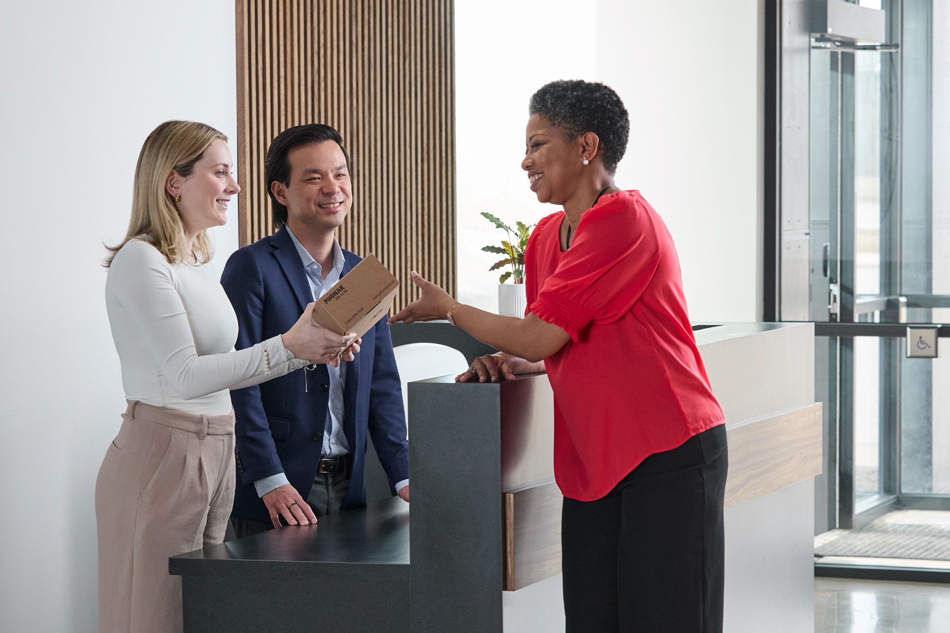 Clinic reception handling hearing aid package