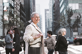 Family at a restaurant talking to the waiter