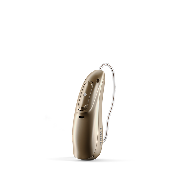 Phonak Audeo Life Lumity hearing aids covered with water droplets.