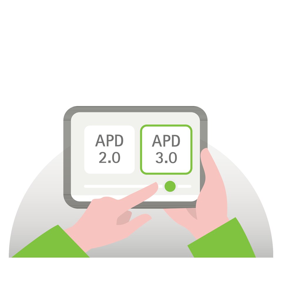 ラボ設定を表すアイコン(APD 3.0 を示す)