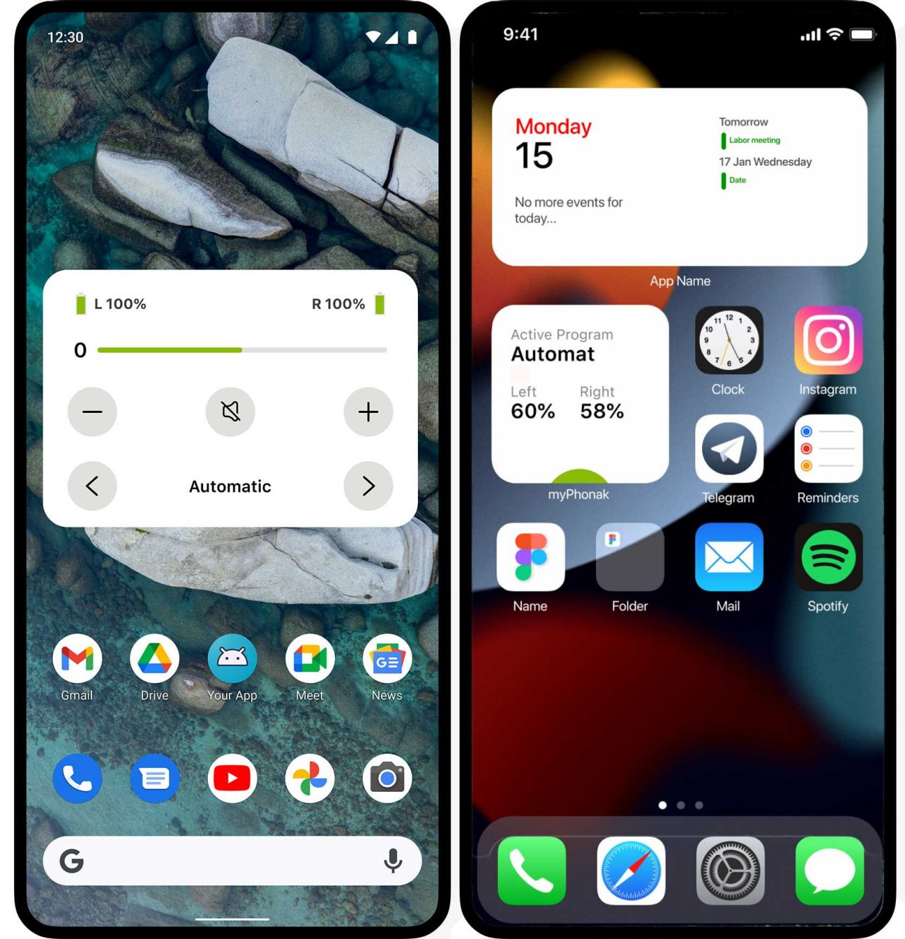 myPhonak app-skjermen på enheten