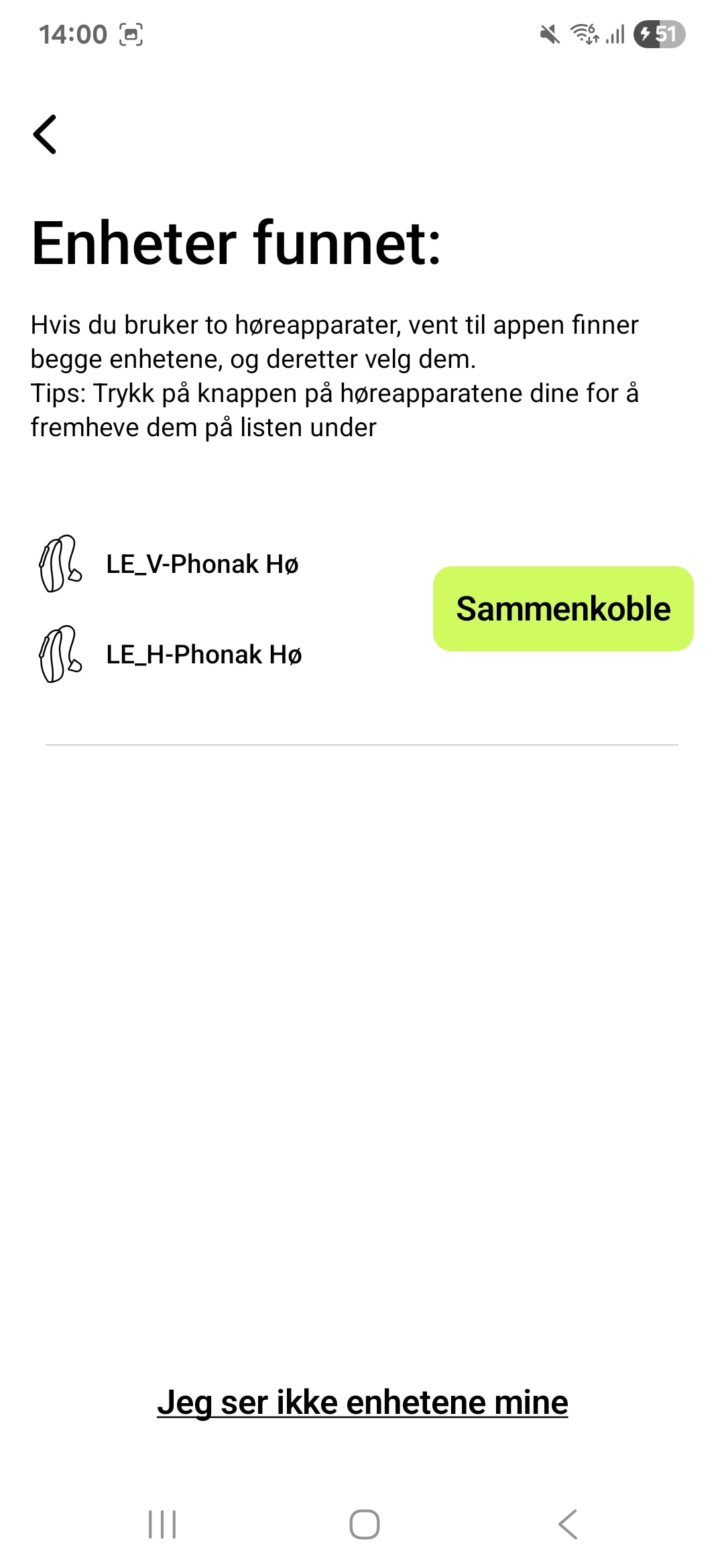 NO-myPhonak.jpg Førstegangsoppkobling til myPhonak app for iPhone og Android
