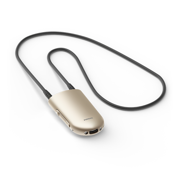 Phonak Roger NeckLoop receiver til høreapparat rundt halsen.
