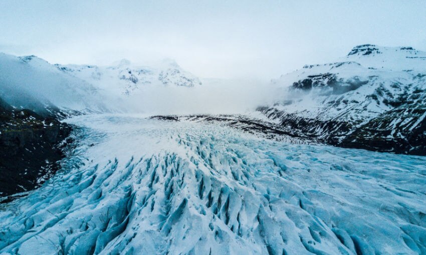 Snowy mountain glacier Snowy mountain glacier