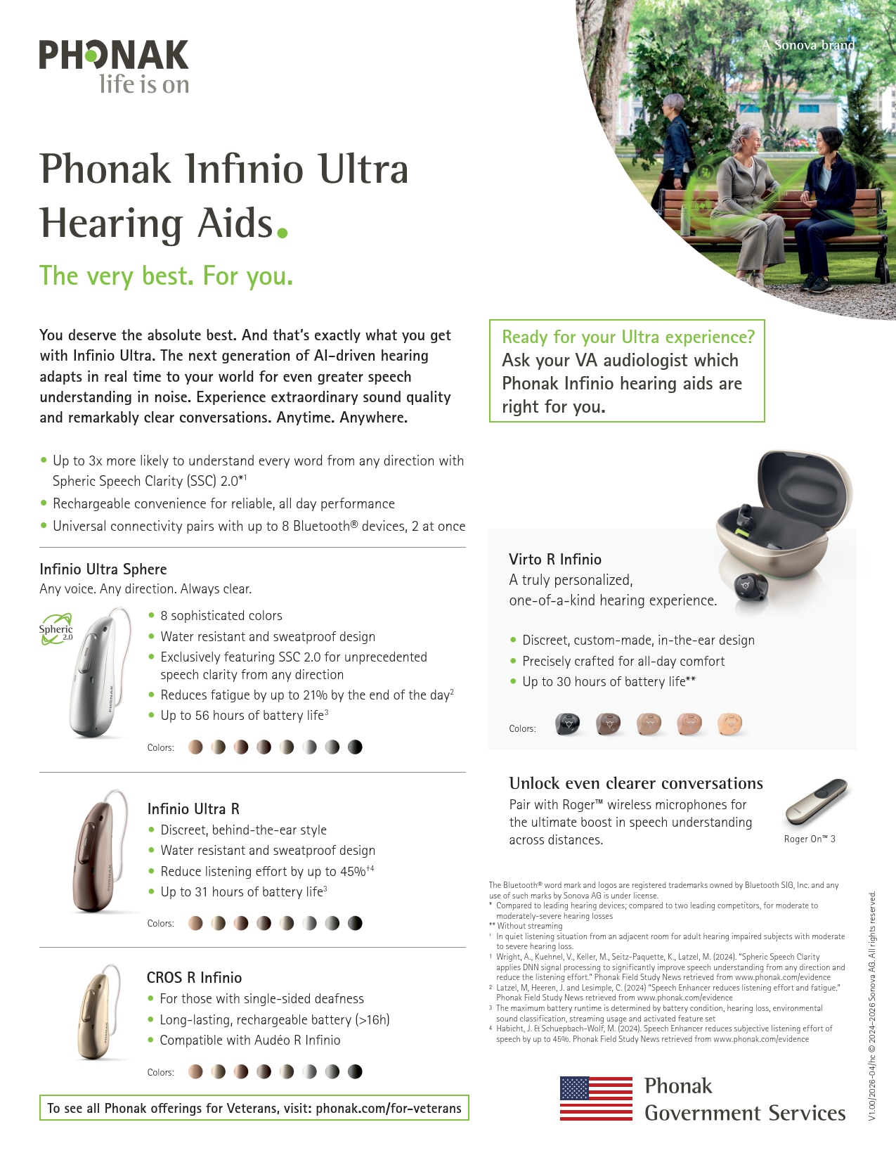Veterans Phonak Take-along Sheet