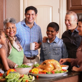 Family gathering at Thanksgiving