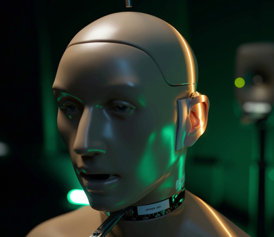 ero image of a head and torso highlighting the scientific research behind Phonak Audéo EON.  