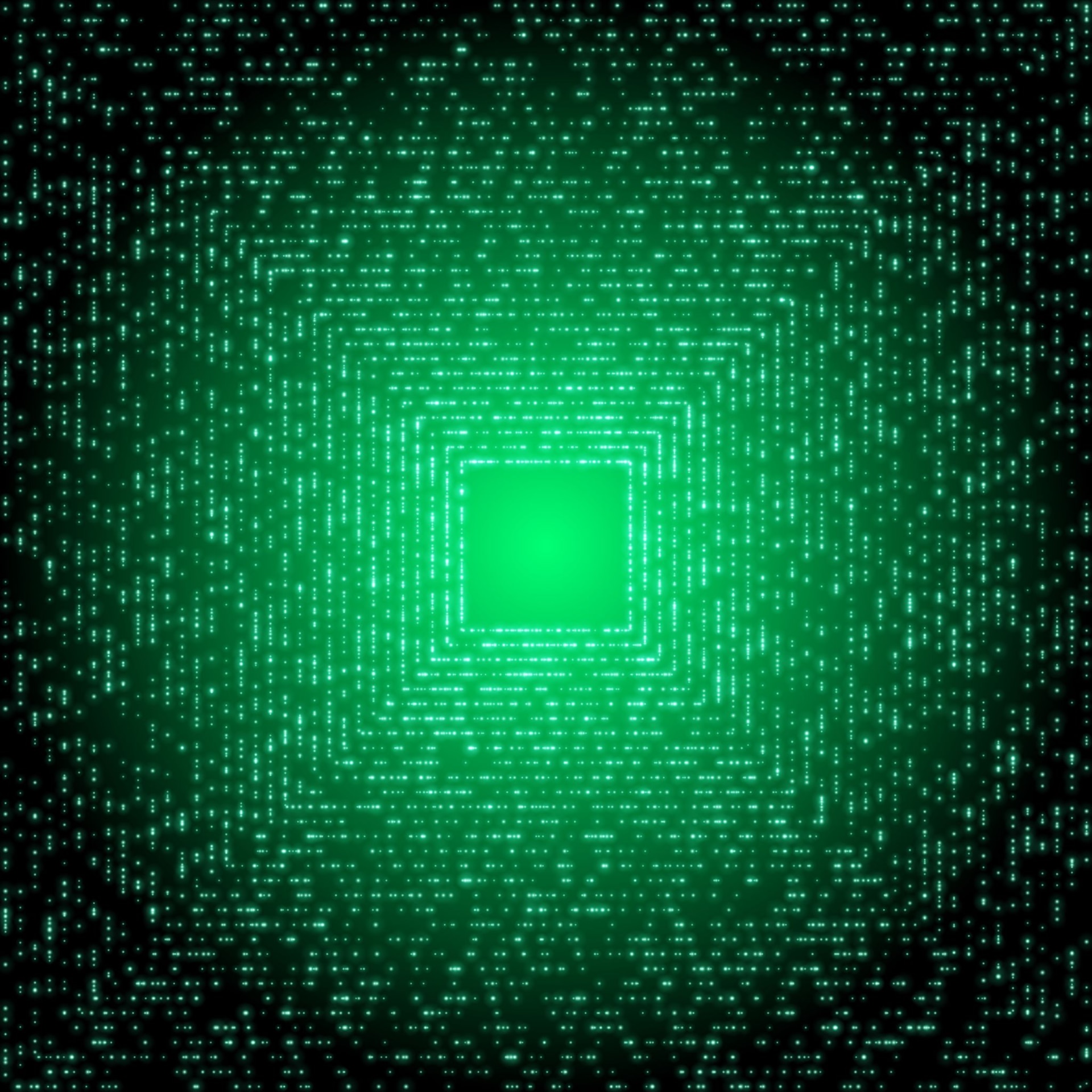 A green digital abstract square