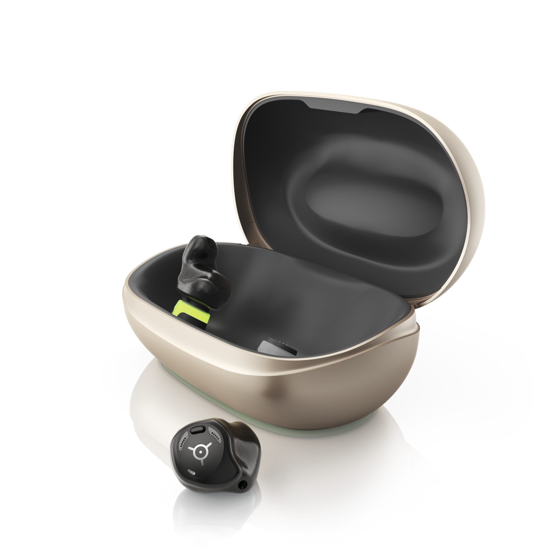 Phonak Virto R Infinio hearing aids in charger