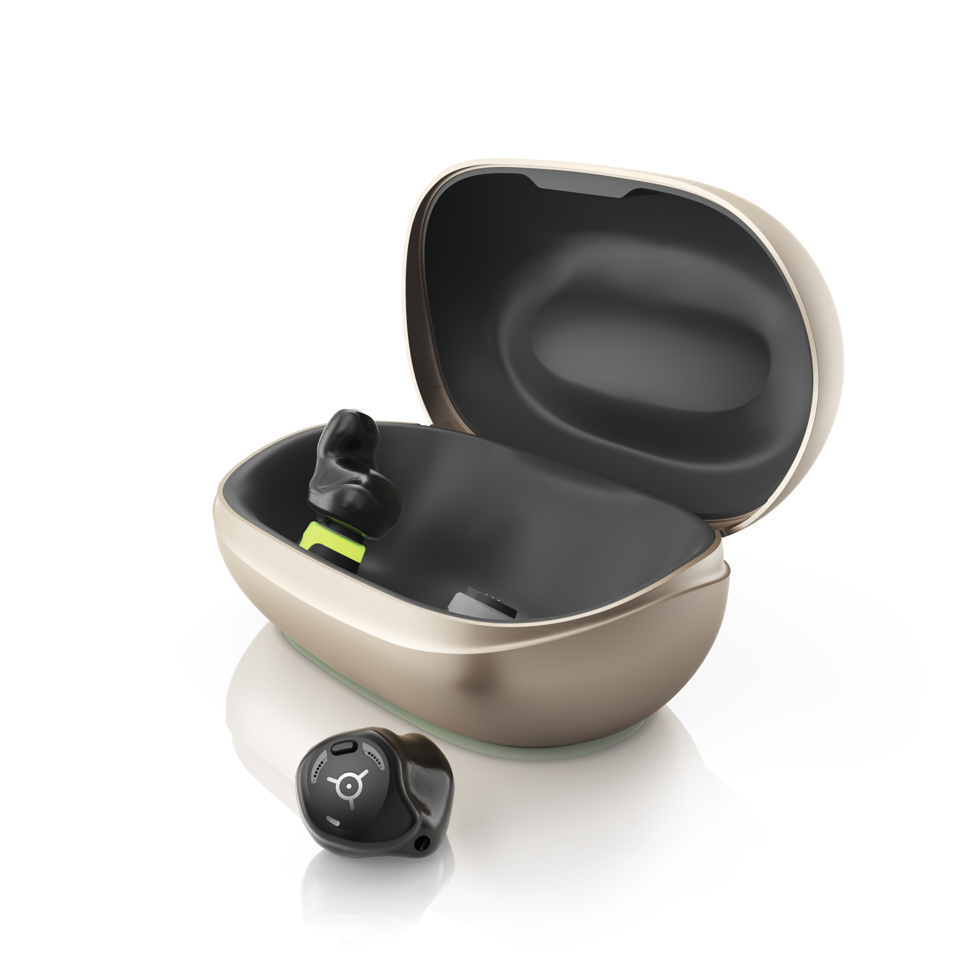 Phonak Virto R Infinio hearing aids in charger