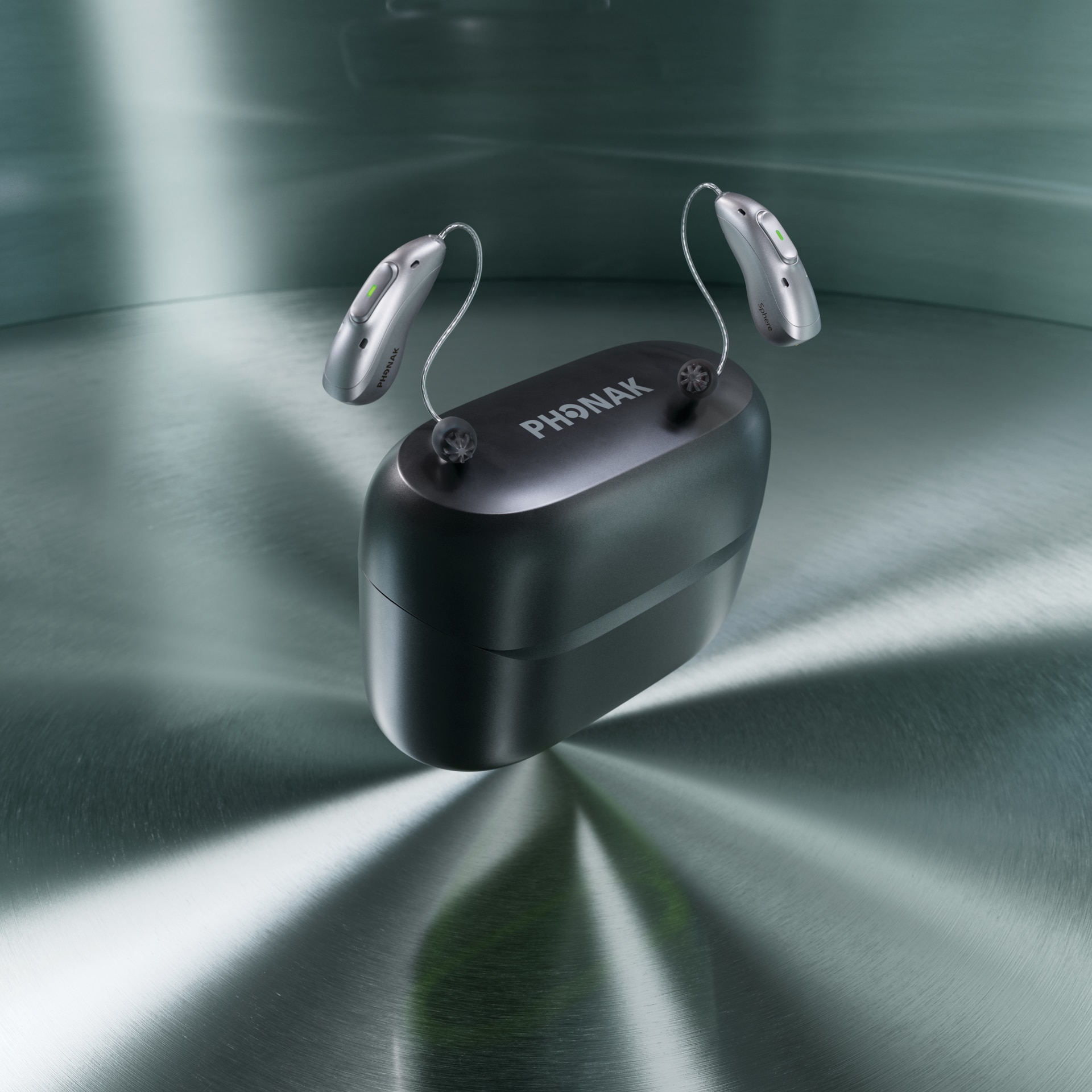 Phonak hearing aid charger case Charger Go with Audéo™ EON hearing aids