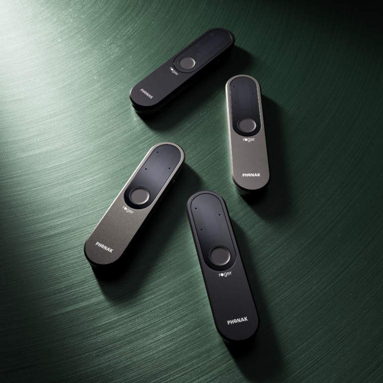 Multiple Phonak Roger On Sphere hearing aid microphone